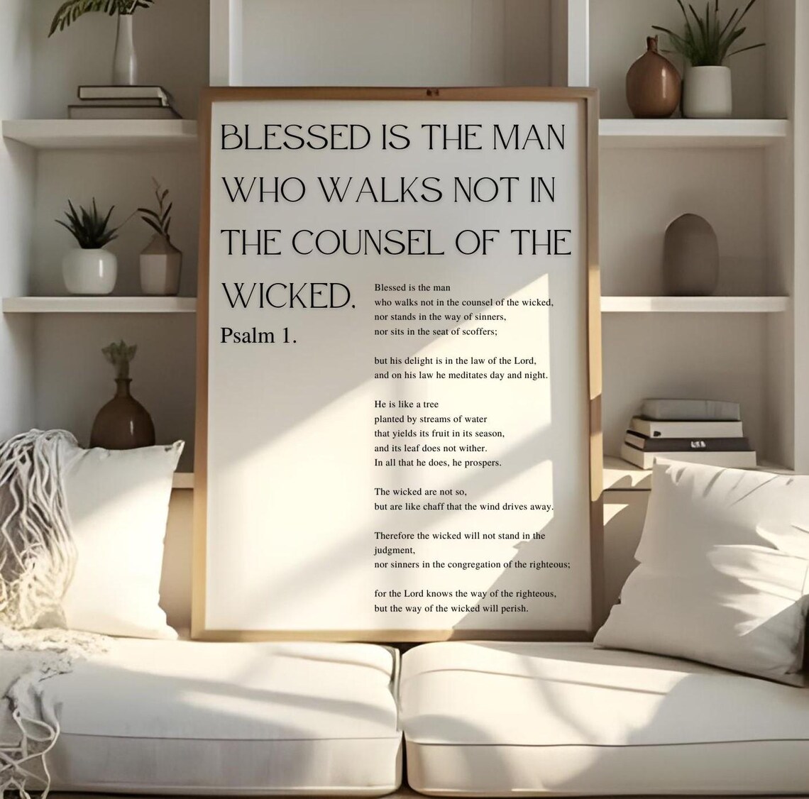 Psalm 1 Blessed Is The Man Scripture Verse Poster Christian Wall Art Print - Image 3