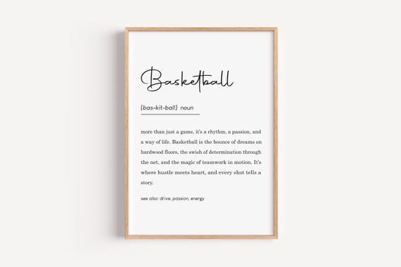 Basketball Definition Print, Boys Room Decor