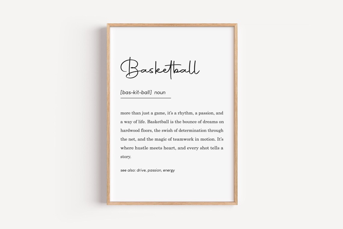 Basketball Definition Print, Boys Room Decor