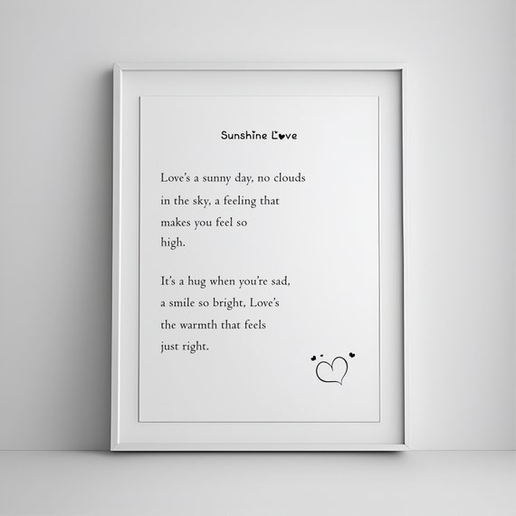 Love Wall Art Poem Decor Minimalist Couple Above Bed Quotes