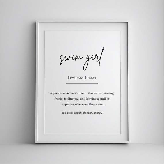Swim Girl Definition Gift Swimming For Swimmer Print Teen Gifts
