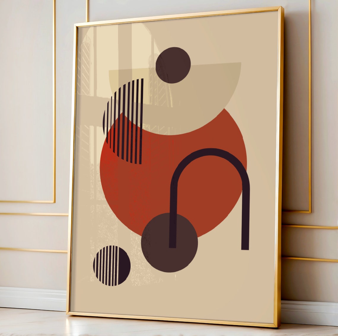Boho Abstract Decor Neutral Modern Wall Art Minimalist Prints Style Mid Century Home