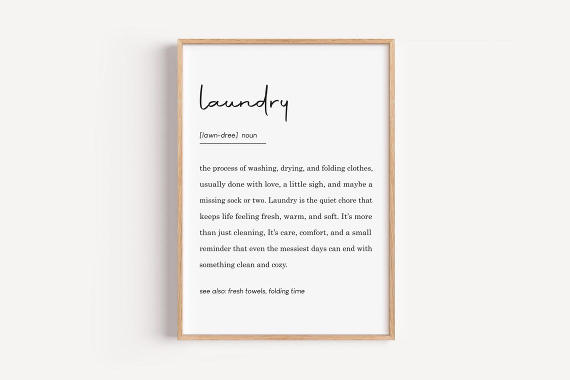 Laundry Definition Dictionary Meaning Funny Laundry Room Wall Art