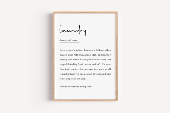 Laundry Definition Dictionary Meaning Funny Laundry Room Wall Art