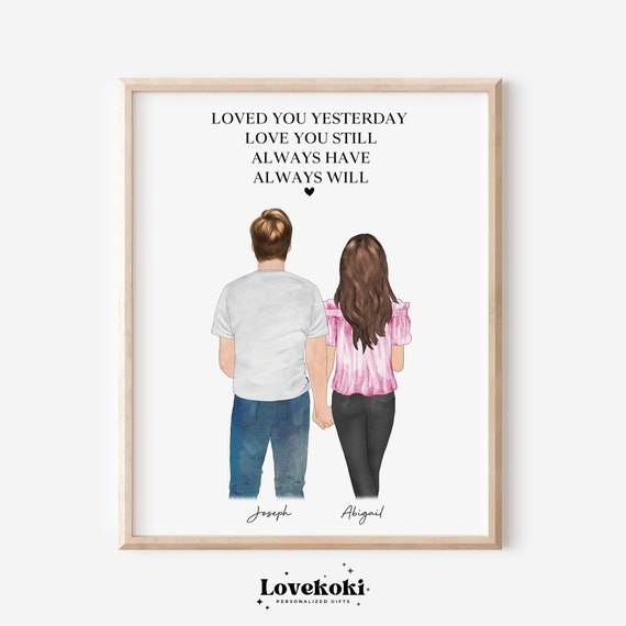 Mothers Day Gift For Her Custom Birthday Gift For Him Personalized Anniversary Gift Couple Holding Hands Print Couple Pets Art Print