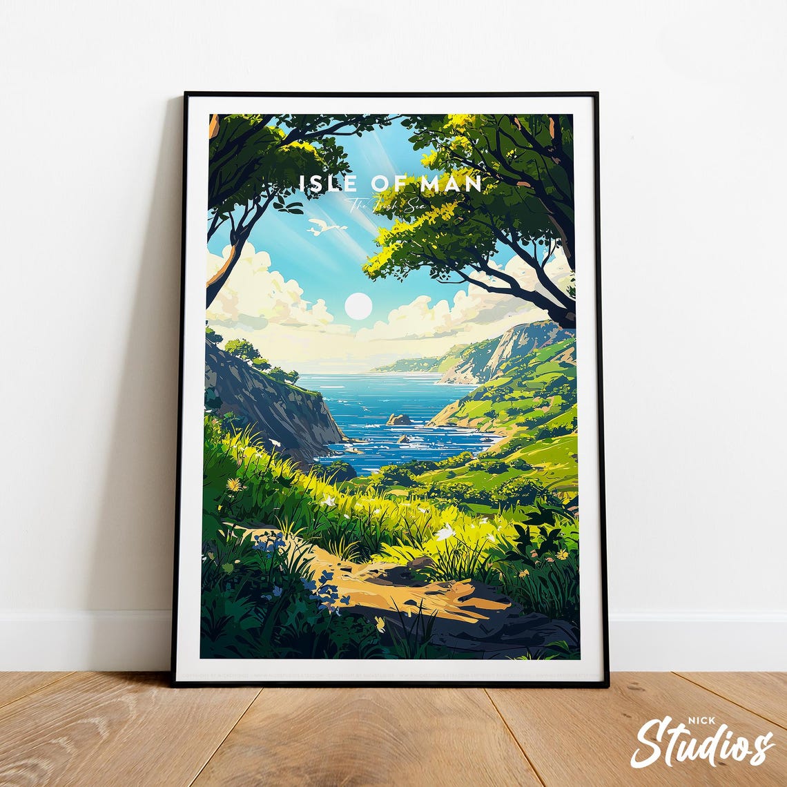 Isle Of Man Traditional Travel Print Irish Sea Isle Of Man Poster Travel Prints Isle Of Man Art Birthday Gift Wedding Present
