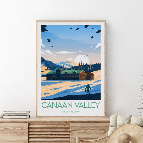 Canaan Valley Ski Print West Virginia Canaan Valley Ski Poster Wedding Gift Birthday