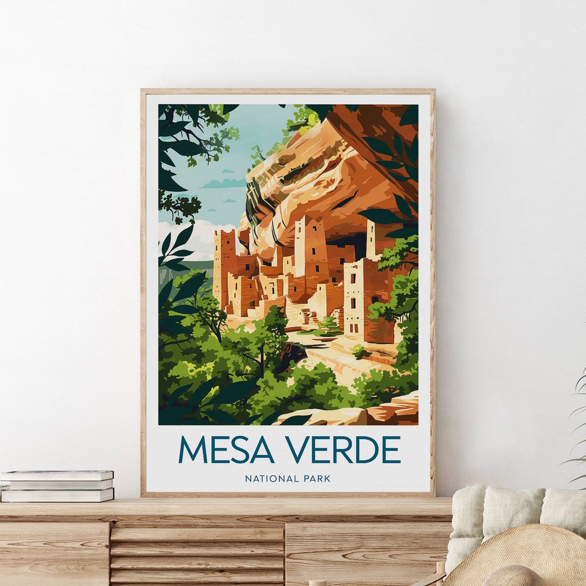 Mesa Verde National Park Ancient Cliff Dwellings Canyon Art Poster