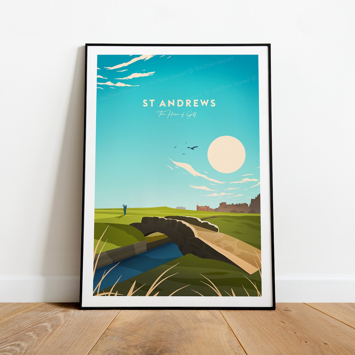 St Andrews Traditional Golf Club Print Scotland
