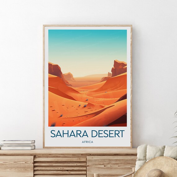 Sahara Desert Travel Print Africa Sahara Desert Printsahara Desert Poster Africa Wedding Gift Birthday