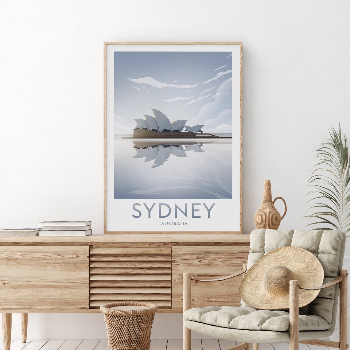 Sydney Opera House Minimalist Harbour Water Reflection Wall Art - Image 2