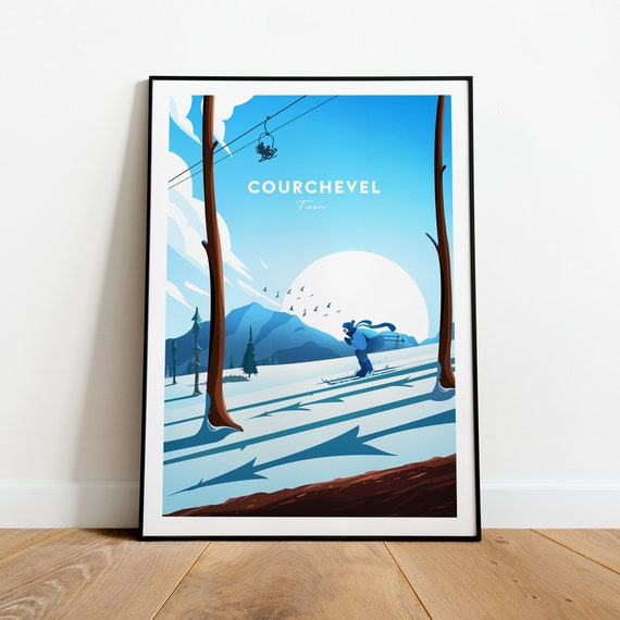 Courchevel Traditional Travel Print France Ski Resort