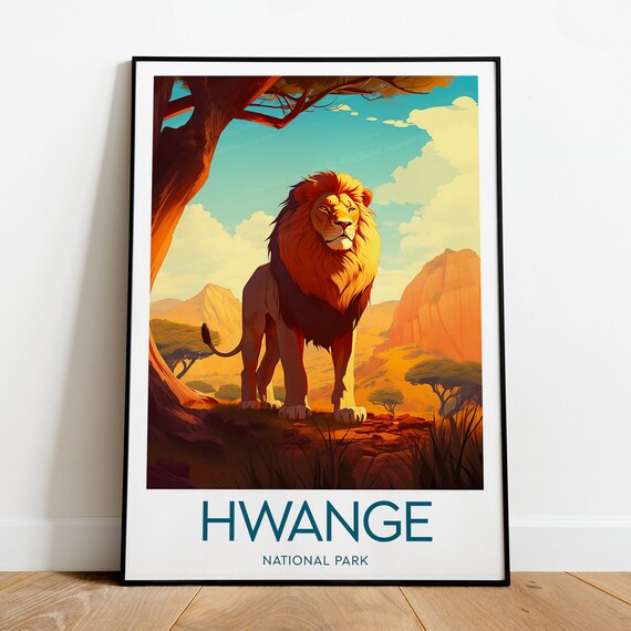 Hwange Travel Print Zimbabwe Zimbabwe Poster Hwange Print Wedding Gift Birthday