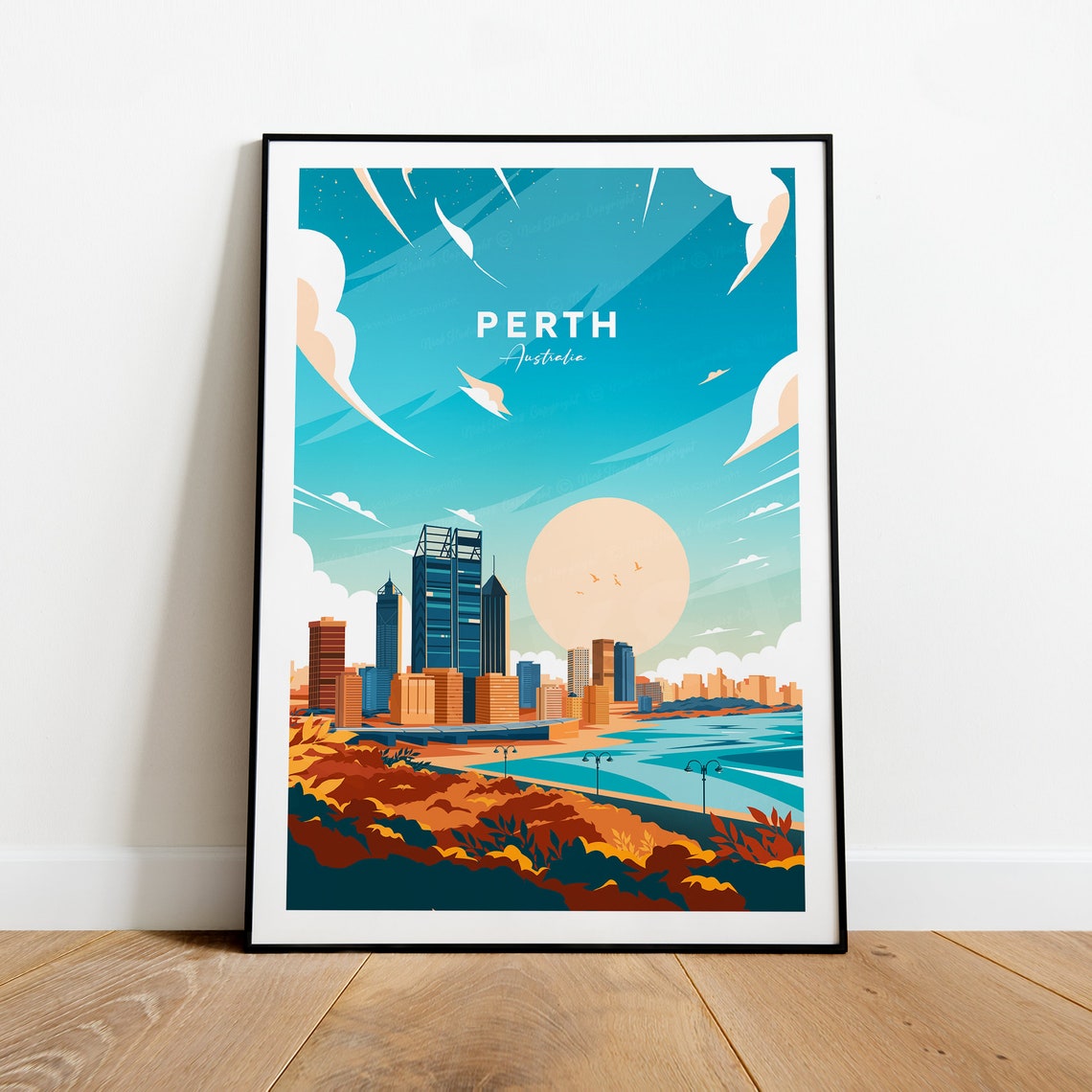 Perth Australia City Skyline Sunset Kings Park View Travel Poster - Image 2