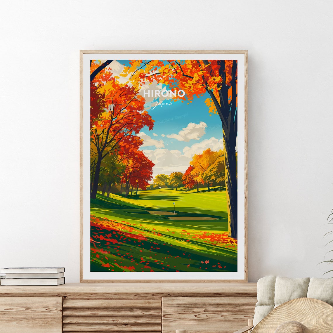 Hirono Japan Autumn Golf Course Fall Foliage Fairway Golf Poster - Image 2