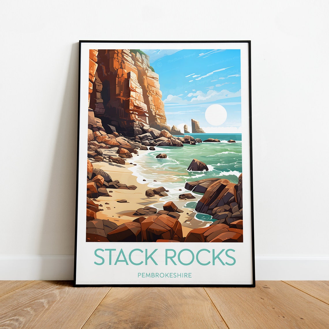 Stack Rocks Pembrokeshire Rugged Sea Cliffs Coastal Travel Poster - Image 2