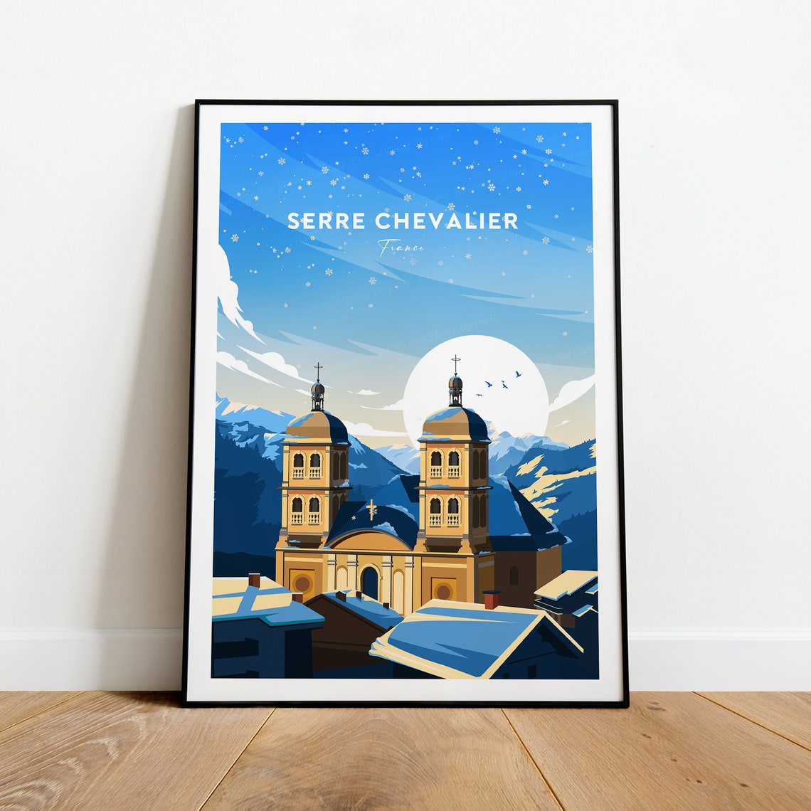 Serre Chevalier Traditional Travel Print France Serre Chevalier Poster Ski Poster France Resort Print Wedding Gift Birthday