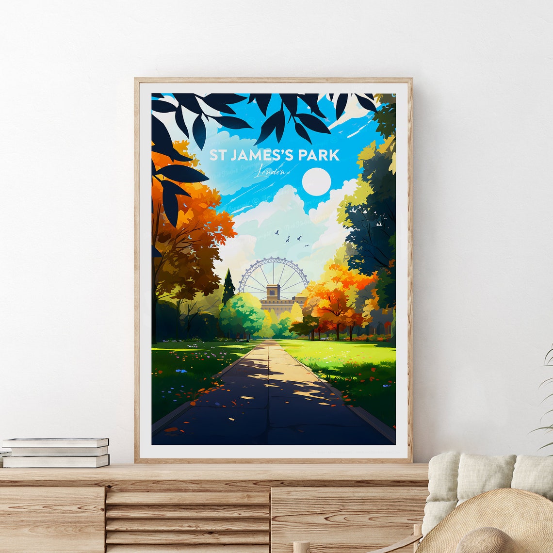 St James's Park London Autumn Foliage Royal Park Pathway Poster - Image 2