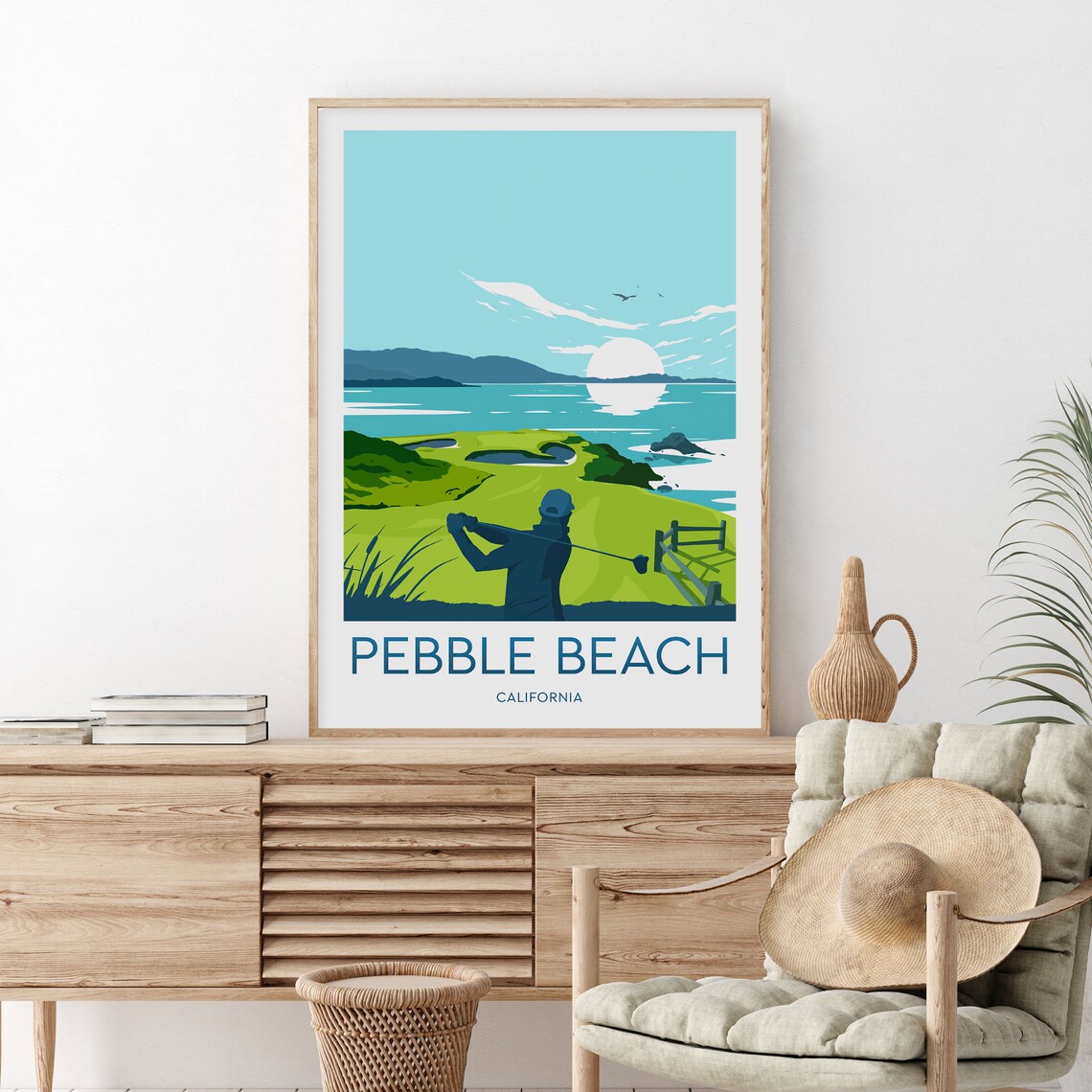 Pebble Beach Golf Links Print California Pebble Beach Print Pebble Beach Poster Birthday Gift Wedding