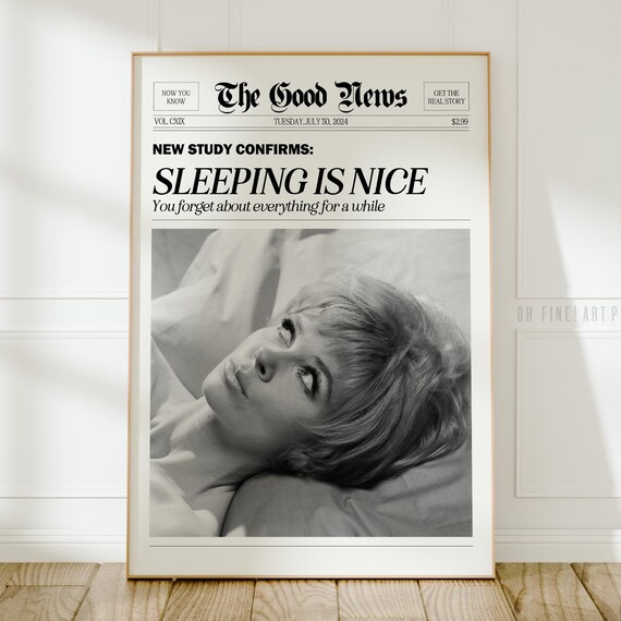 Retro Bedroom Decor Trendy Newspaper Print Aesthetic Apartment Wall Art Funny Preppy Dorm Room Decor Poster A175