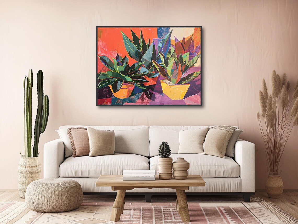 Potted Agave, Southwestern Vintage Desert Art Print - Image 3