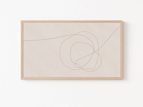 Abstract Line Art, Neutral Beige Art Print