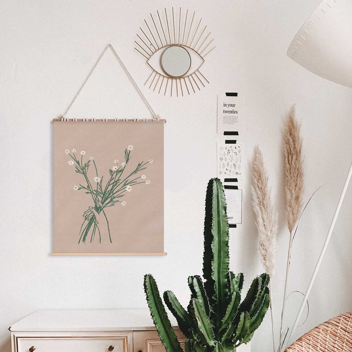 Spring Floral Daisy Poster, Minimalist Floral Art - Image 2