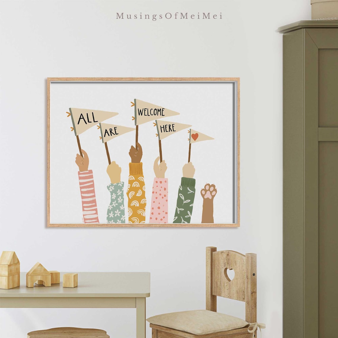 All Are Welcome Here Classroom Decor Art Print