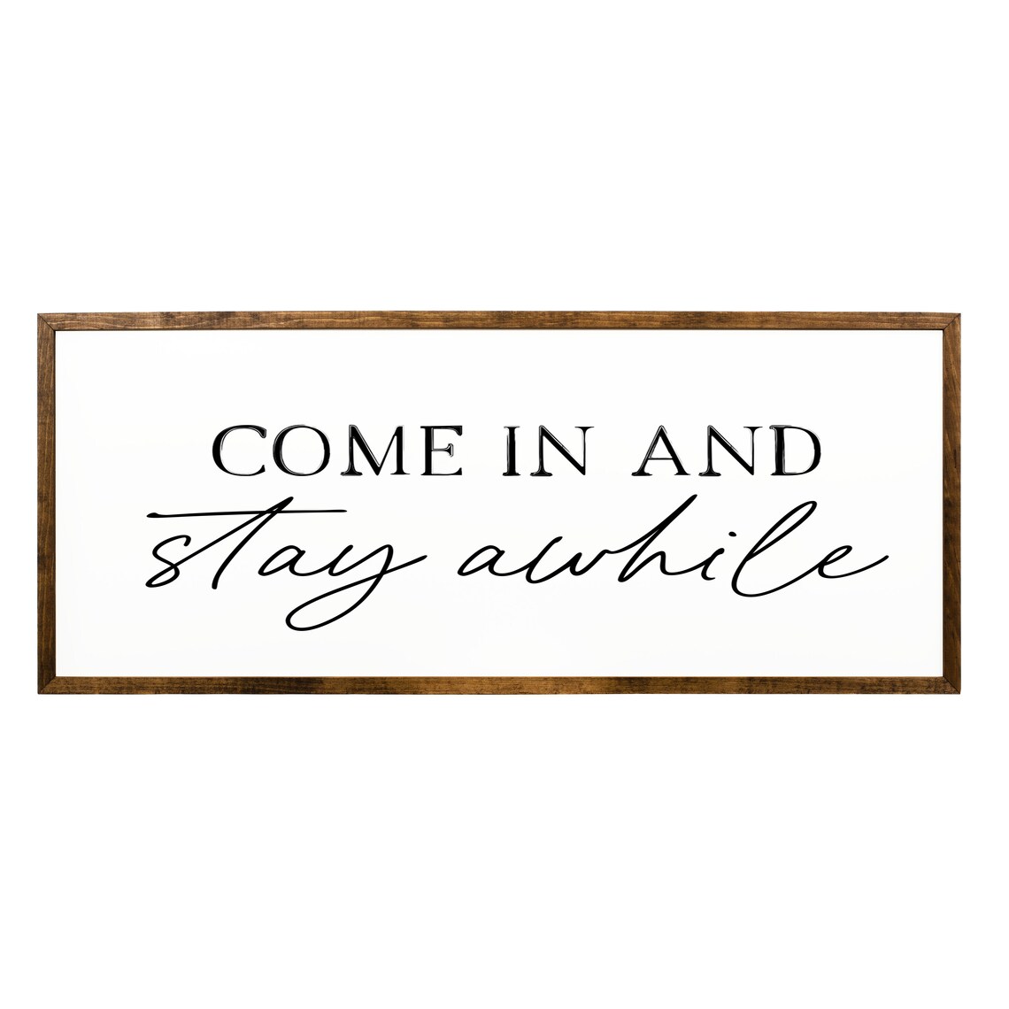 Come In And Stay Awhile Rustic Quote Art Print - Image 2