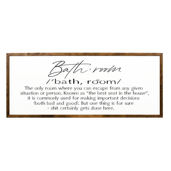 Definition Of Bathroom Sign, Funny Typography Art Print