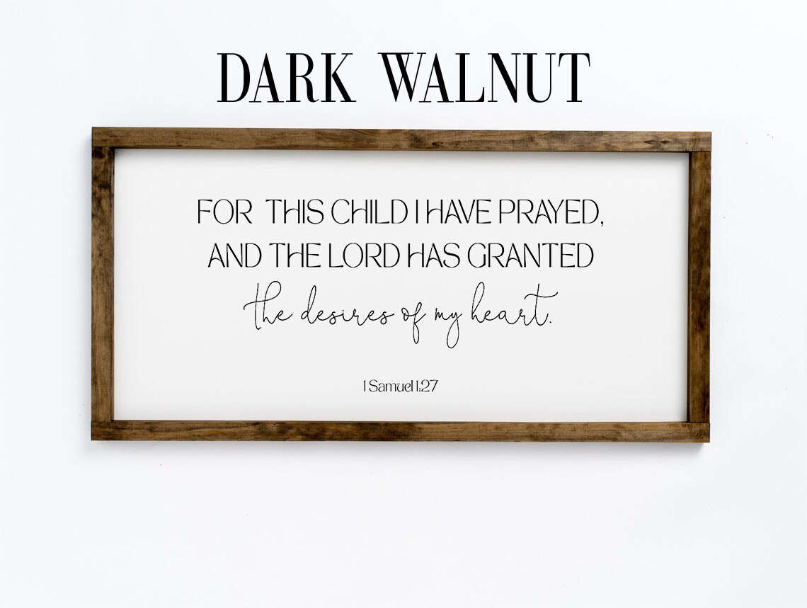 1 Samuel 1:27 Prayed For This Child Scripture Wall Art Print - Image 2