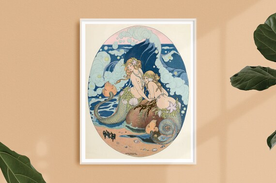 Vintage Mermaids Art Nouveau Poster Print, Gerda Wegener