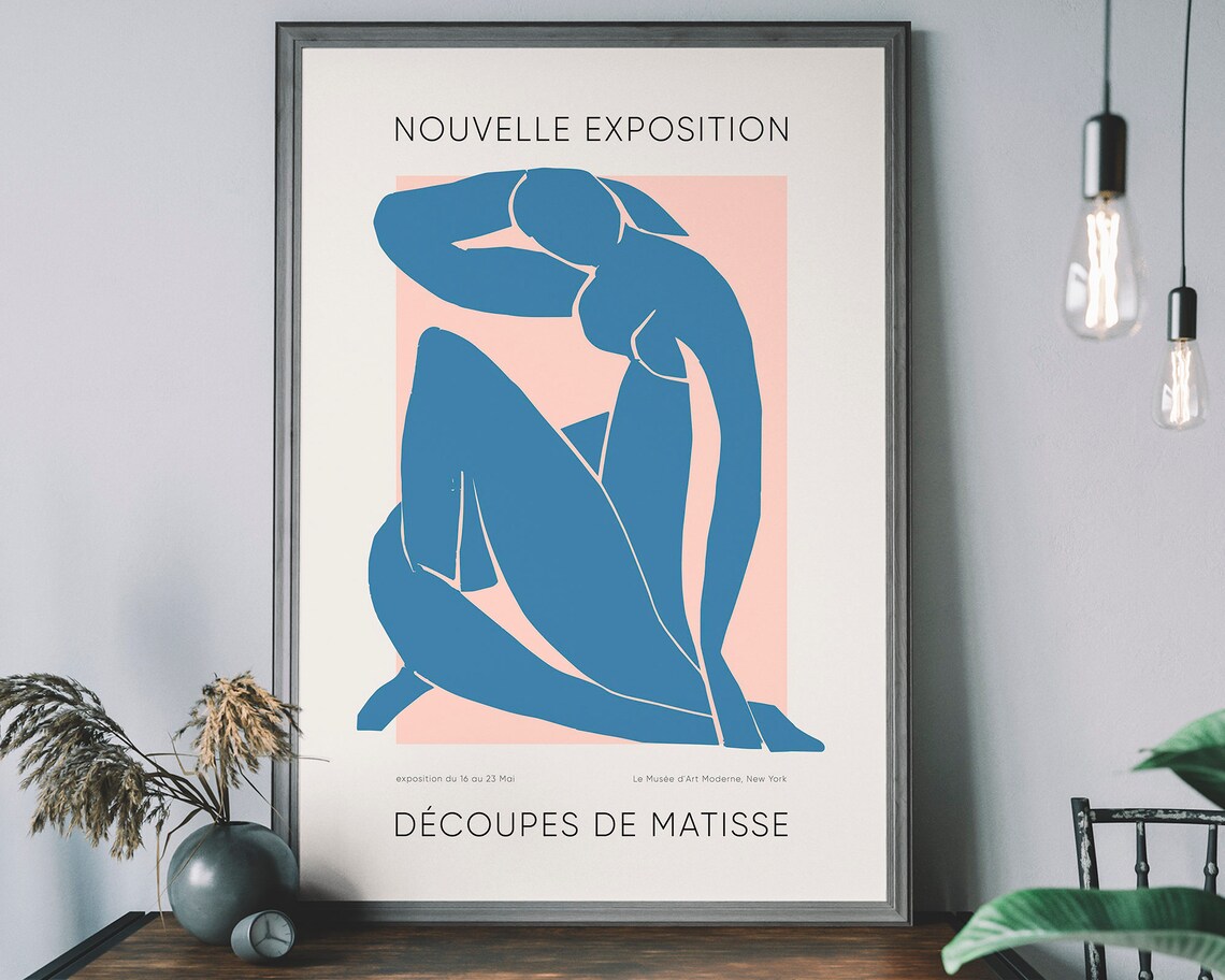 Matisse Nu Bleu Museum Poster, Vintage Exhibition Print