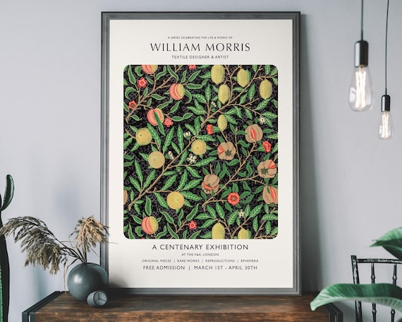 William Morris Fruit Pattern Centenary Exhibition London Poster