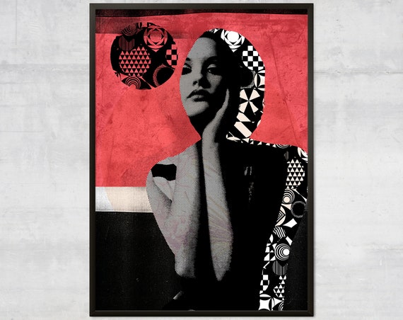 Abstract Girl Print Picasso Style Art Urban Street Model Pose Modern Woman