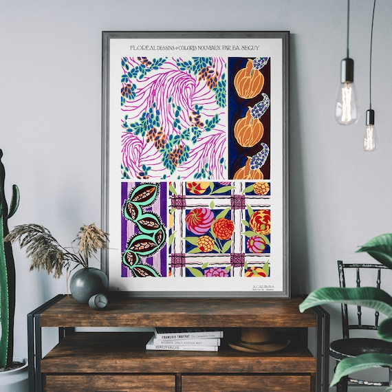 E A Seguy Floral Dessins Nouveaux Plate 11 Vintage Botanical Poster
