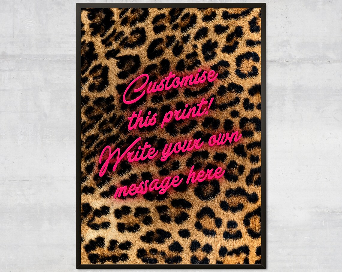 Personalized Leopard Print Custom Quote Art Print