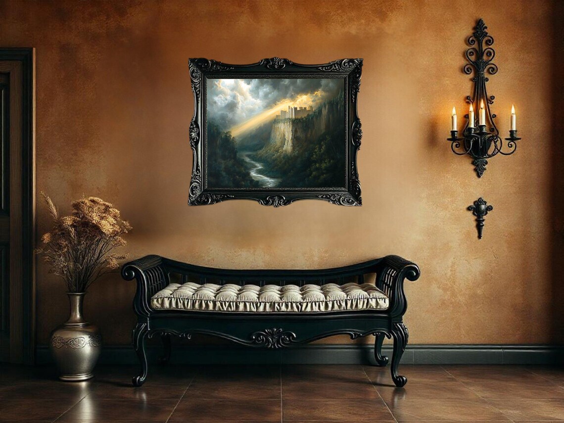 Enchanting Castle Landscape, Mystical Medieval Decor - Image 3