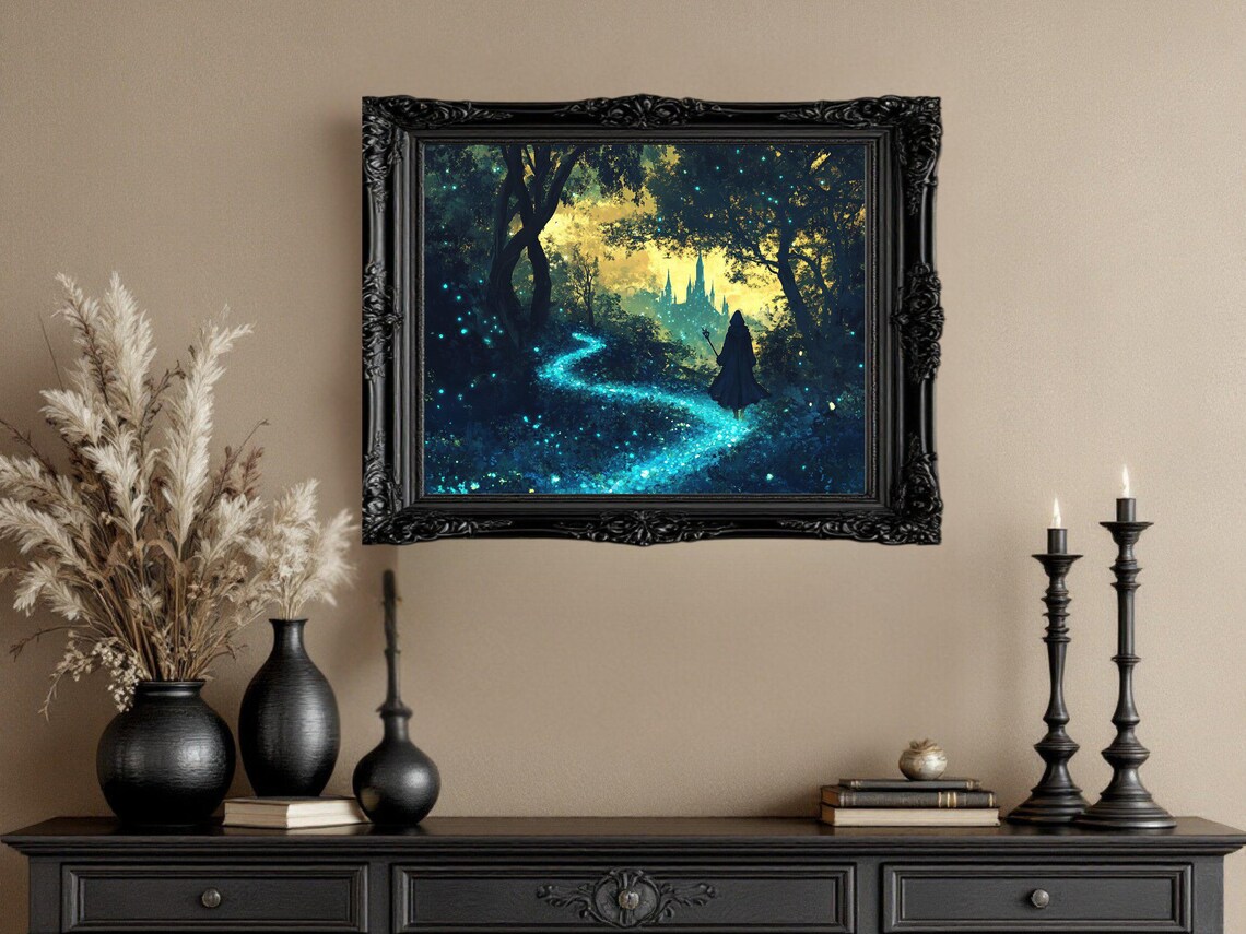 Fantasy Castle Art Print, Enchanted Forest Path - Image 3