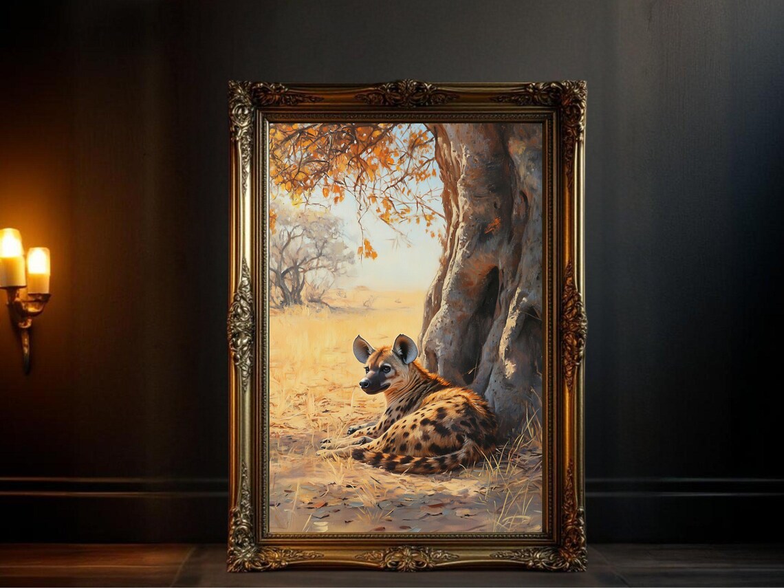 Hyena Safari Wildlife Animal Art Print, African Nature Decor