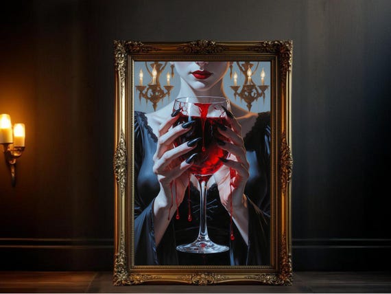 Gothic Vampire Horror Artwork, Creepy Decor