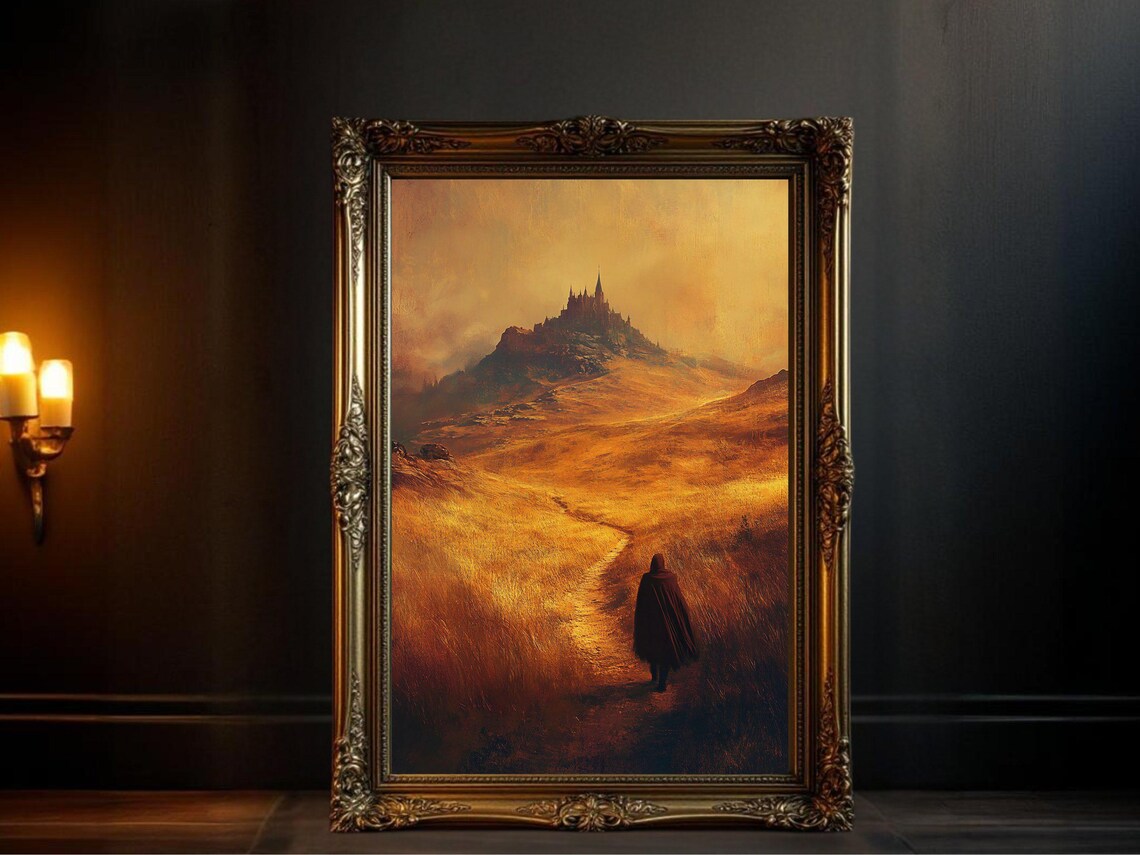 Epic Castle Medieval Landscape, Fantasy Art Print