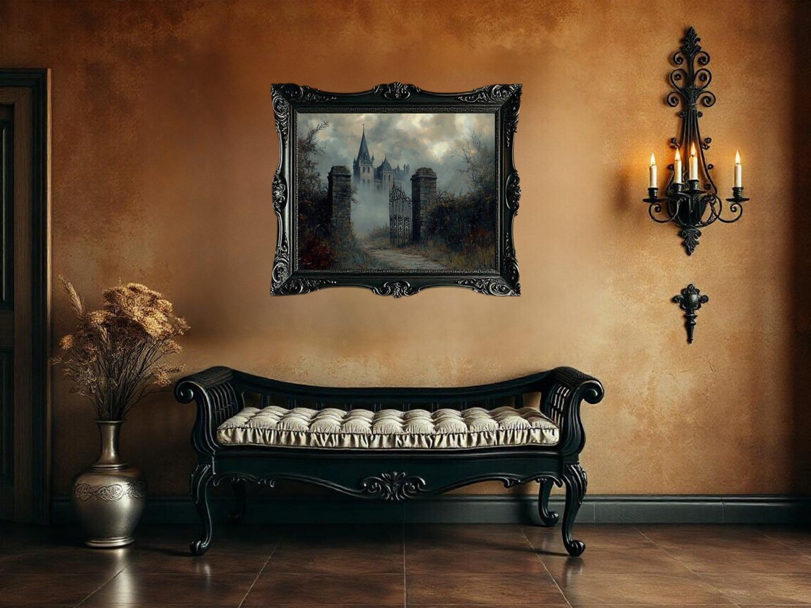 Spooky Haunted Castle, Gothic Architecture Poster - Image 2