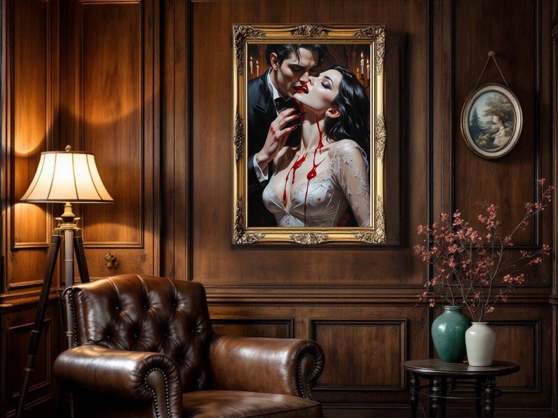 Gothic Vampire Lovers, Dark Romantic Poster - Image 3