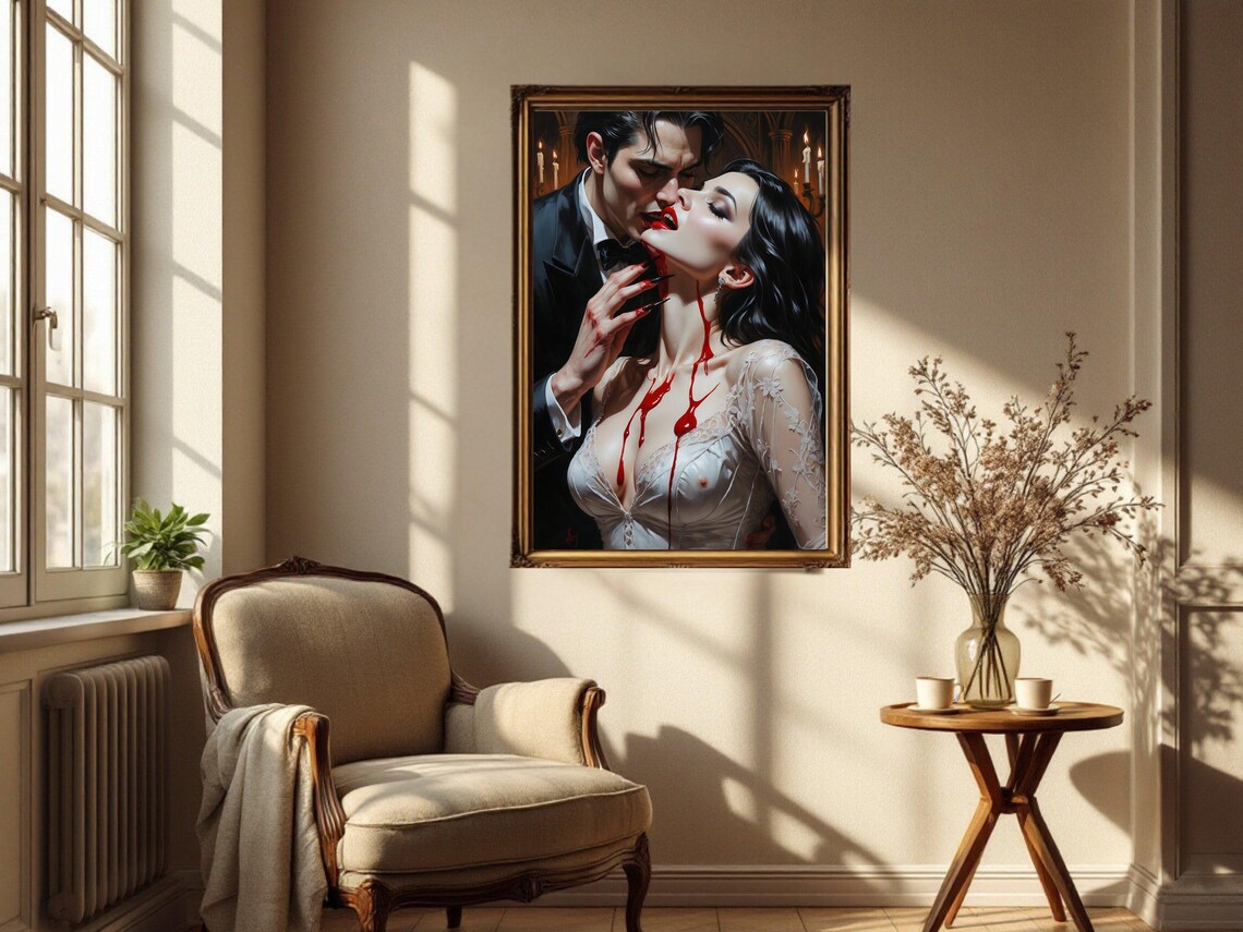 Gothic Vampire Lovers, Dark Romantic Poster - Image 2