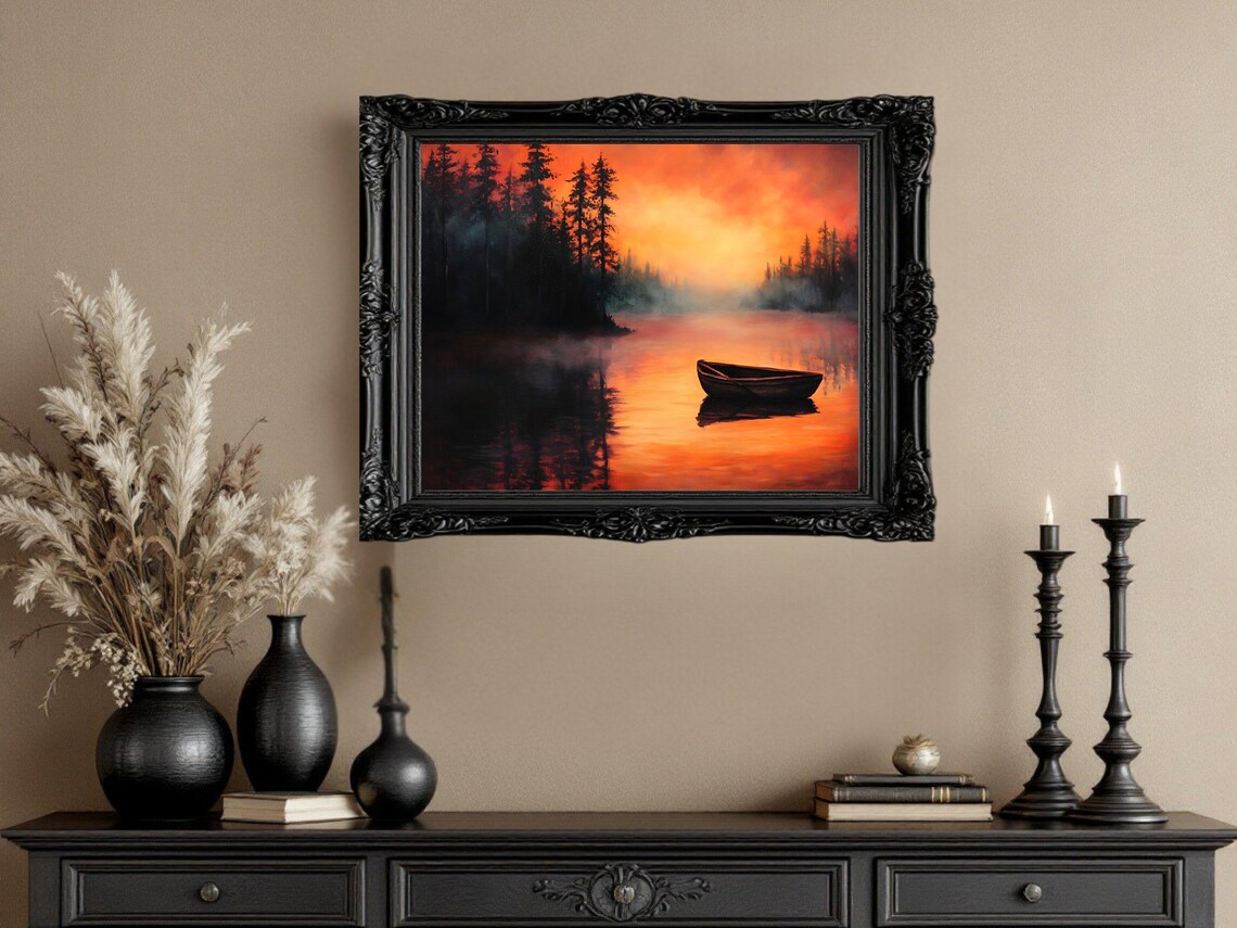 Forest Lake Sunset, Tranquil Evening Landscape - Image 2