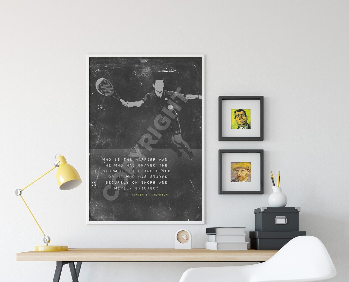 Tennis Motivational Quote Hunter S Thompson Storm of Life Poster - Image 4