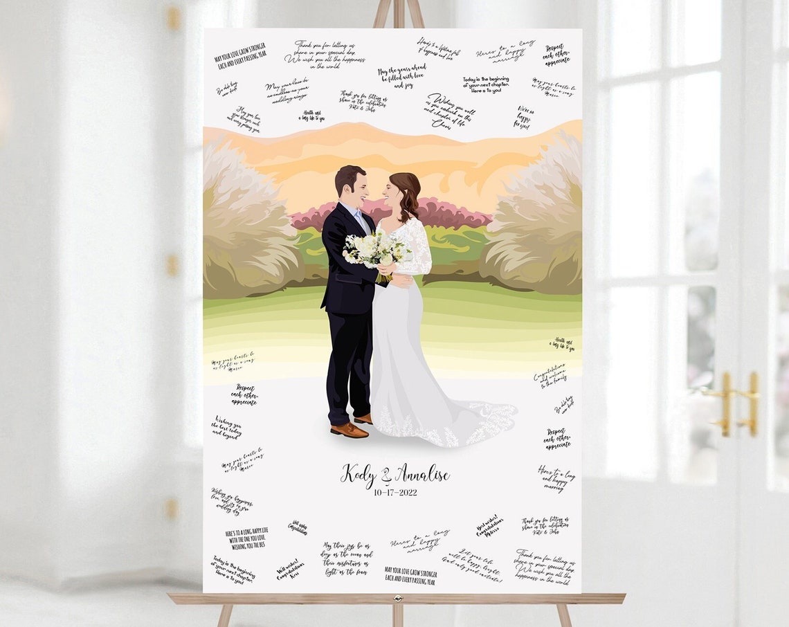 Farm Wedding Venue Guest Book Alternative Illustration Poster - Image 6