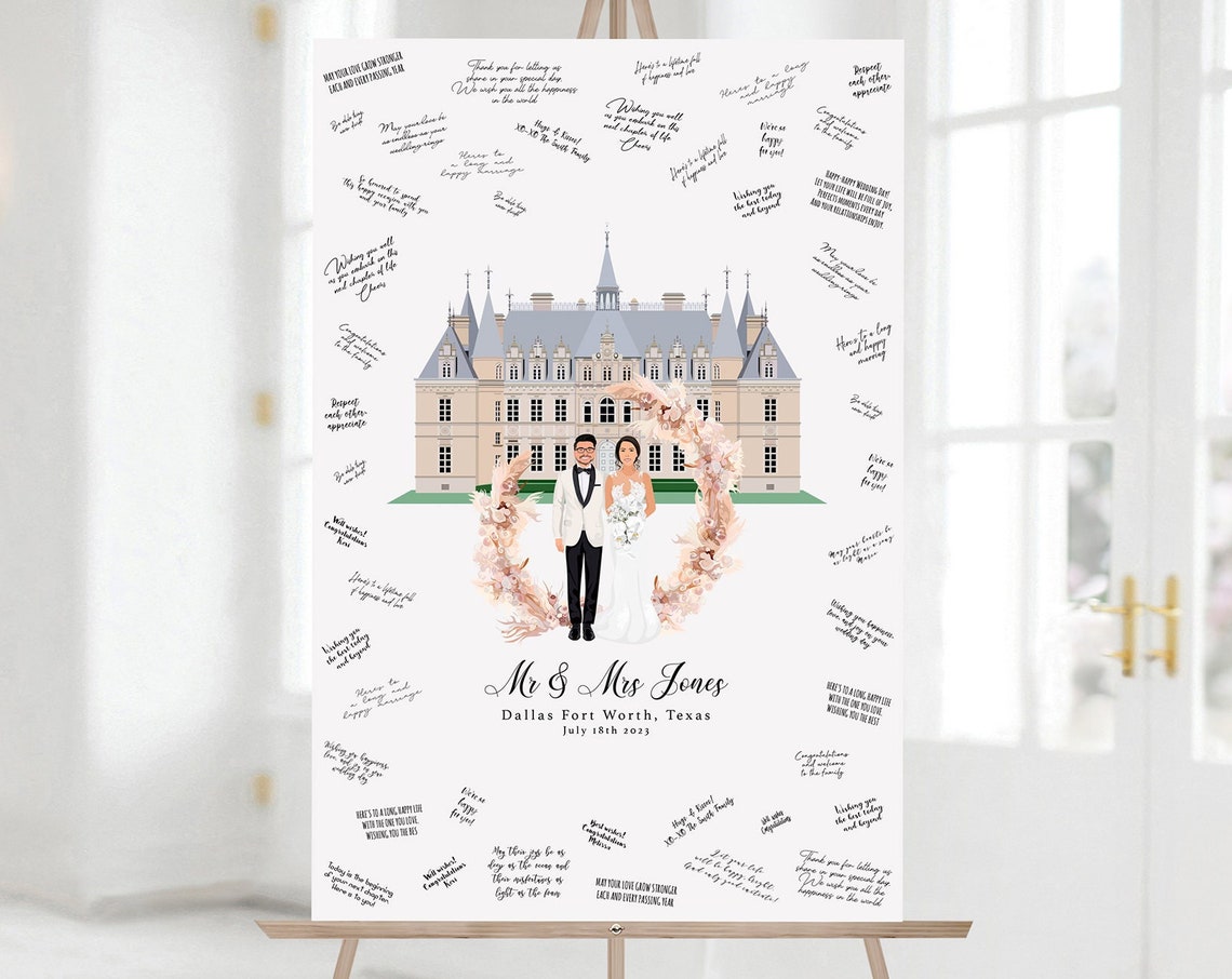Wedding Venue Mansion Portrait Guest Book Alternative Poster - Image 5