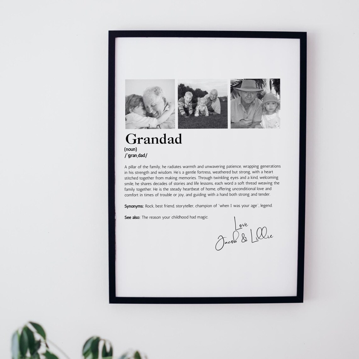 Father's Day Gifts for Grandad, Personalized Poster